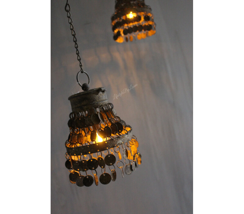 Sobere LED lamp hanger Amira roest 18 cm