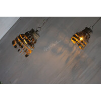 Sobere LED lamp hanger Amira roest 18 cm