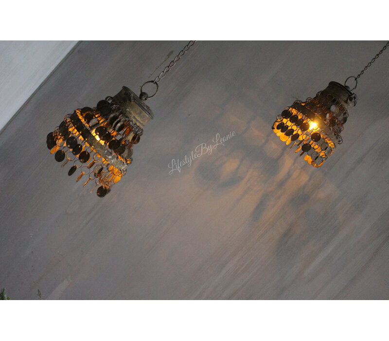 Sobere LED lamp hanger Amira roest 18 cm