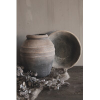 Stenen ribbel kruik Reuben grey/brown 29cm