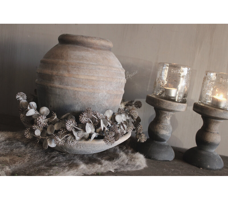 Stenen ribbel kruik Reuben grey/brown 29cm