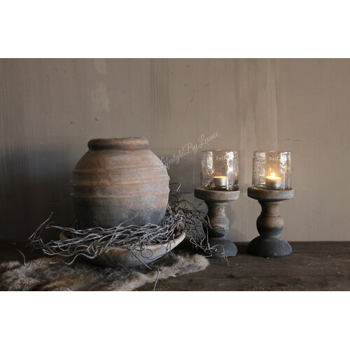 Stenen ribbel kruik Reuben grey/brown 29 cm 