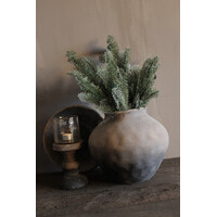 Stenen ronde bol kruik Reuben grey/brown 28 x 28 cm