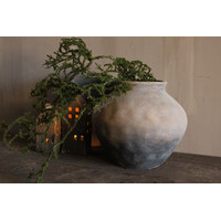 Stenen ronde bol kruik Reuben grey/brown 28x28cm