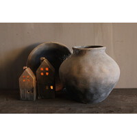 Stenen ronde bol kruik Reuben grey/brown 28x28cm