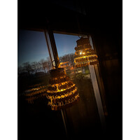 Sobere LED lamp hanger Amira roest 18 cm