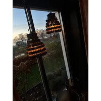 Sobere LED lamp hanger Amira roest 18 cm