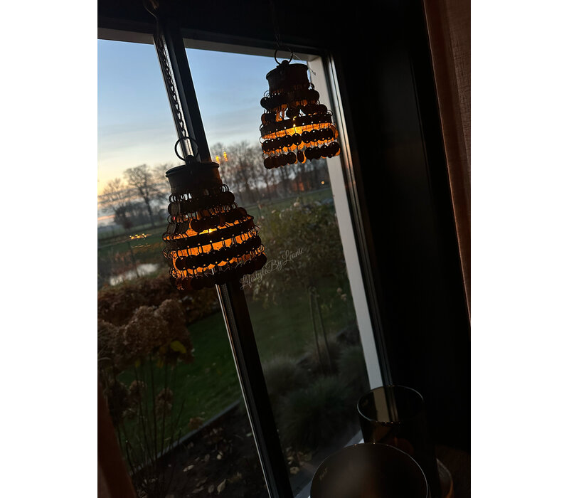 Sobere LED lamp hanger Amira roest 18 cm