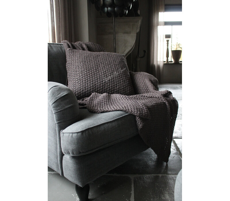 SILT woondeken / plaid chocolate / charcoal Zaragoza