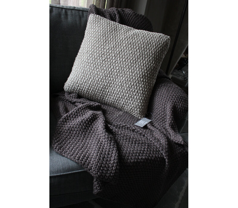 SILT woondeken / plaid chocolate / charcoal Zaragoza