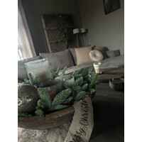 Cilinder windlicht Dew grey bubbels 15 x 20 cm