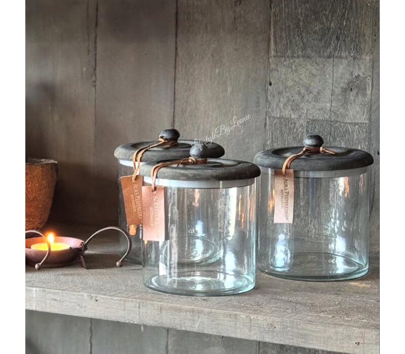 Aura Peeperkorn glazen voorraadpot 16 x 15 cm