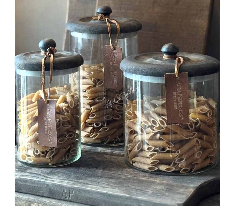 Aura Peeperkorn glazen voorraadpot 16x15cm