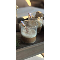 Aura Peeperkorn windlicht / drinkglas bubbels 9,5 cm