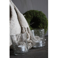 Aura Peeperkorn windlicht / drinkglas bubbels 9,5 cm