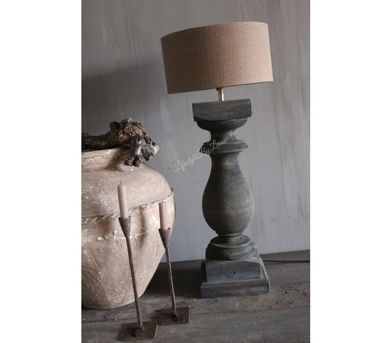 Baluster lampvoet Ruby antique grey