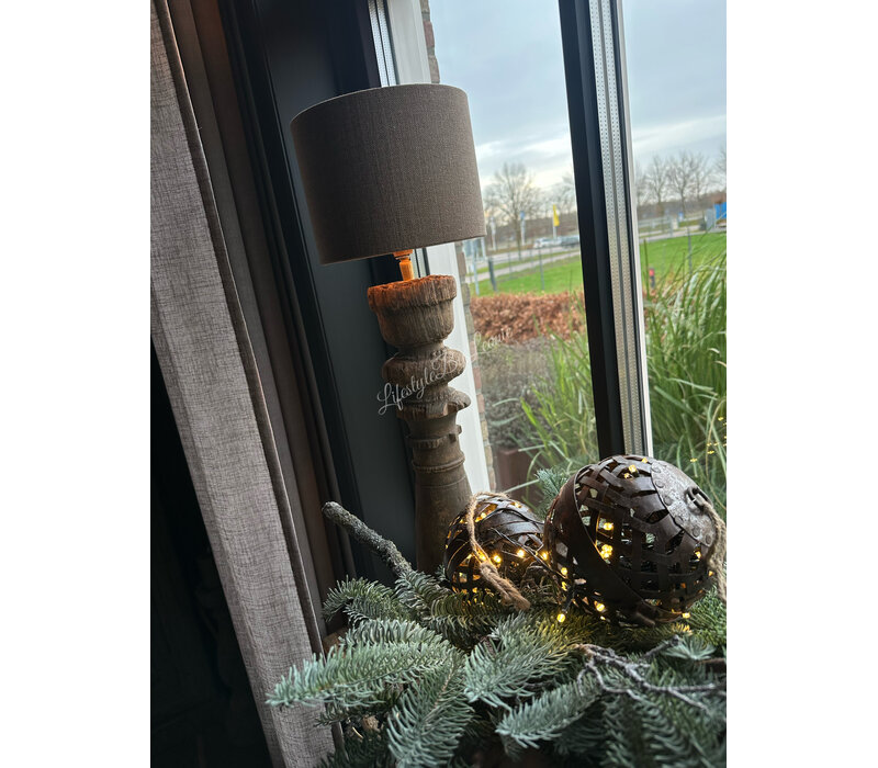 Aura Peeperkorn cilinder lampenkap Chestnut 15 x 12 cm