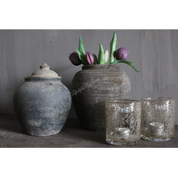 DutZ cilinder windlicht bubbels 10,5x9cm