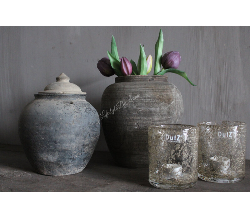 DutZ cilinder windlicht bubbels 10,5x9cm