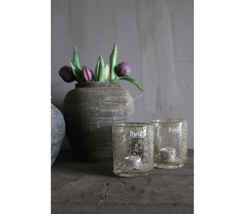 DUTZ cilinder windlicht bubbels 10,5 x 9 cm