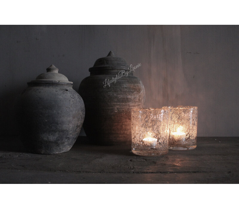 DUTZ cilinder windlicht bubbels 10,5 x 9 cm