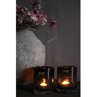 DutZ cilinder windlicht bubbels Topaz 13x10cm