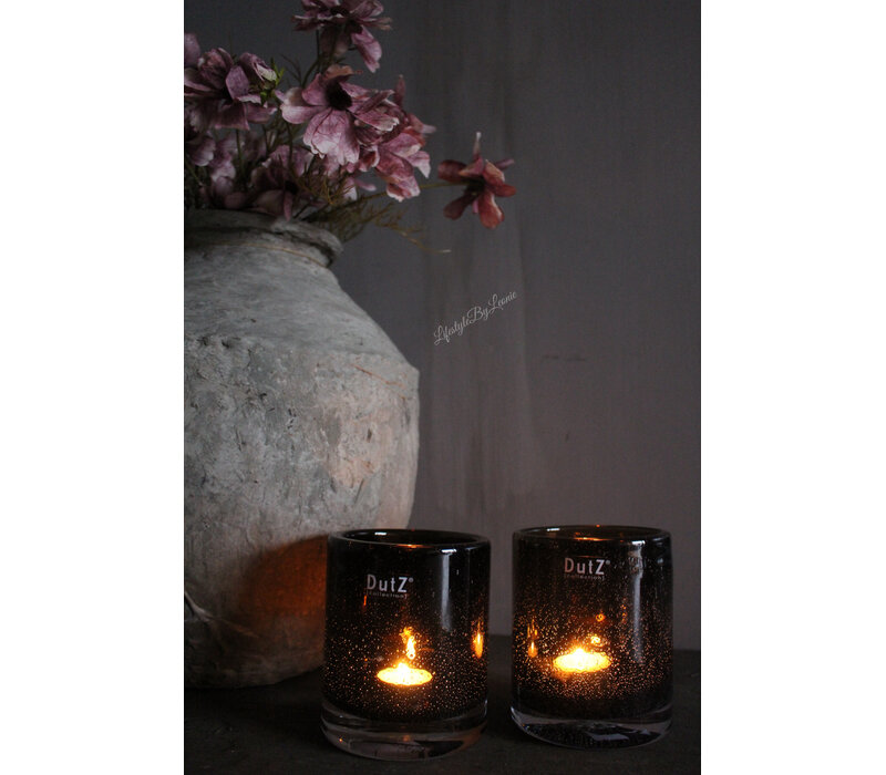 DUTZ cilinder windlicht bubbels Topaz 13 x 10 cm