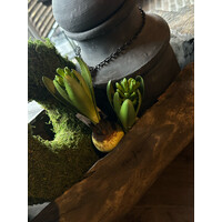 Zijden Hyacinth met bol green 23cm