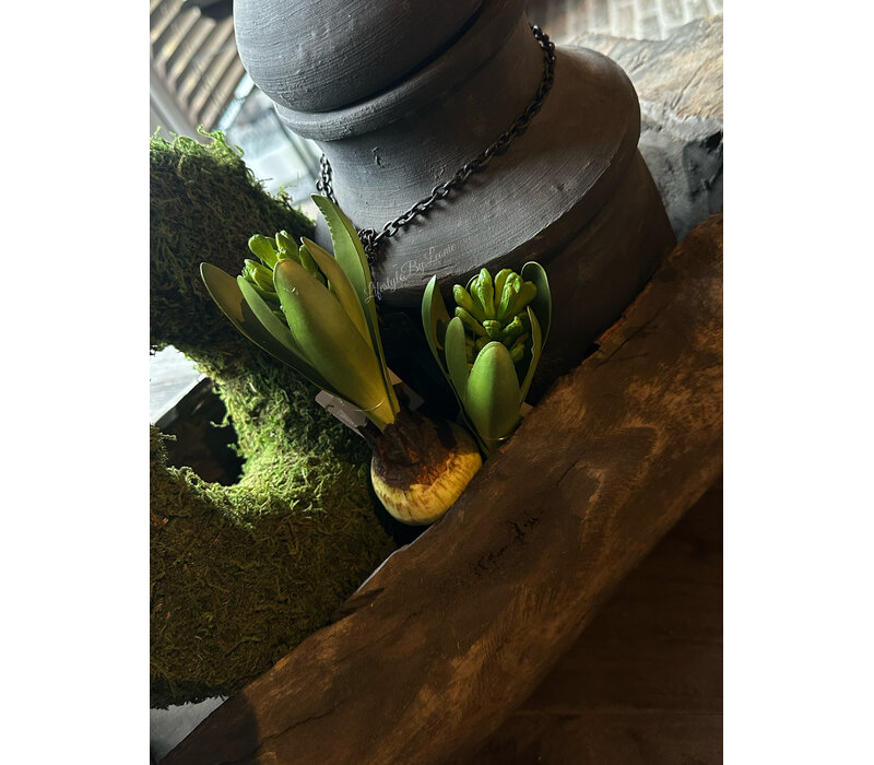 Zijden Hyacinth met bol green 23 cm