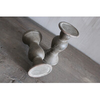 Stenen bruine baluster kandelaar Aldo bruin 15cm