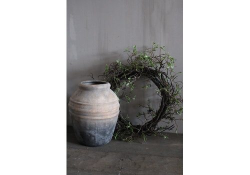 Kunstkrans Salix met groene blaadjes 35 cm