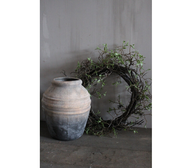 Kunst krans Salix / groene blaadjes 35cm