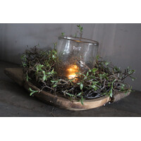 Kunstkrans Salix met groene blaadjes 35 cm