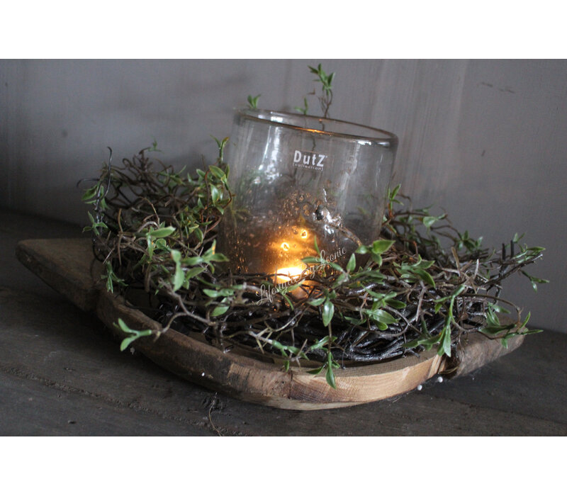 Kunstkrans Salix met groene blaadjes 35 cm