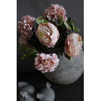 Kunstboeket Pioen / Hortensia Salmon 47 cm