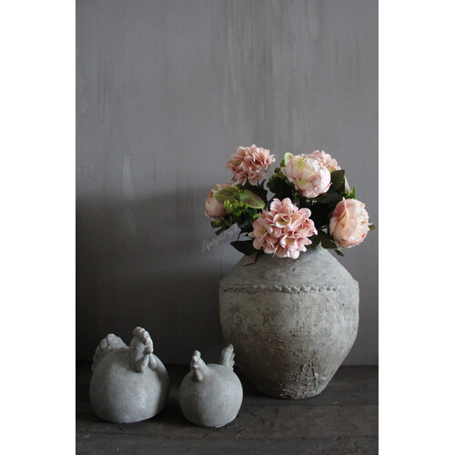 Kunstboeket Pioen / Hortensia Salmon 47 cm 