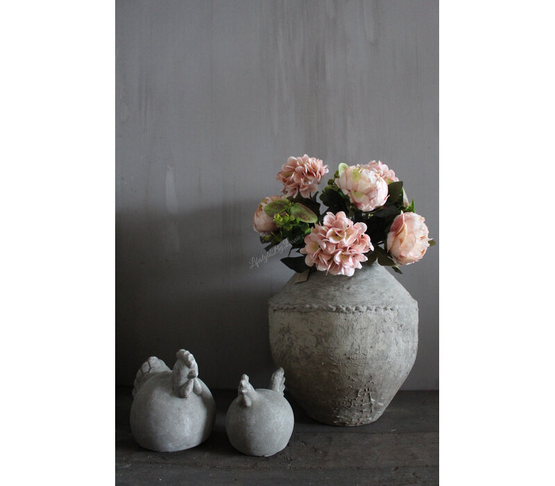 Kunstboeket Pioen / Hortensia Salmon 47 cm