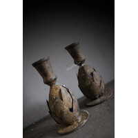 Roest artisjok kandelaar dinerkaars 14 cm