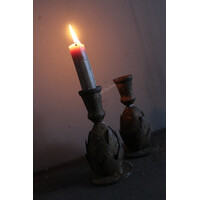 Roest artisjok kandelaar dinerkaars 14 cm