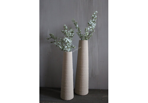 Hoge smalle vaas beige Nori 40 cm