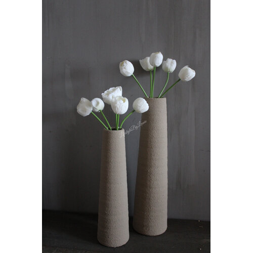 Hoge smalle vaas beige Nori 50cm 