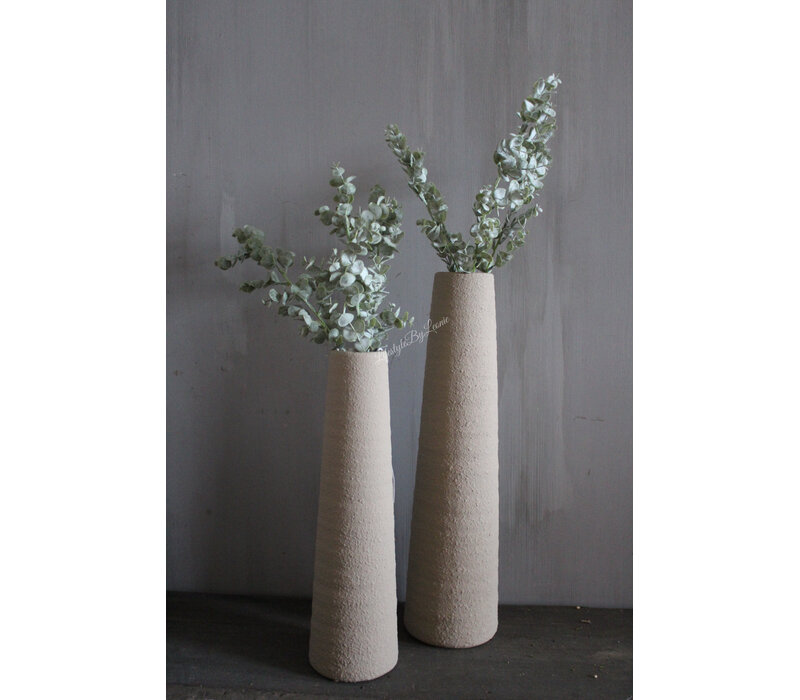 Hoge smalle vaas beige Nori 50cm
