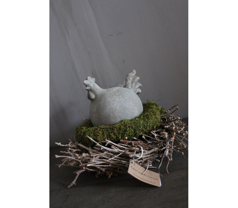 Stenen kip Niels 15 cm