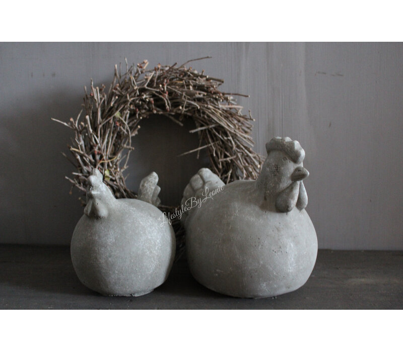 Stenen kip Niels 20cm