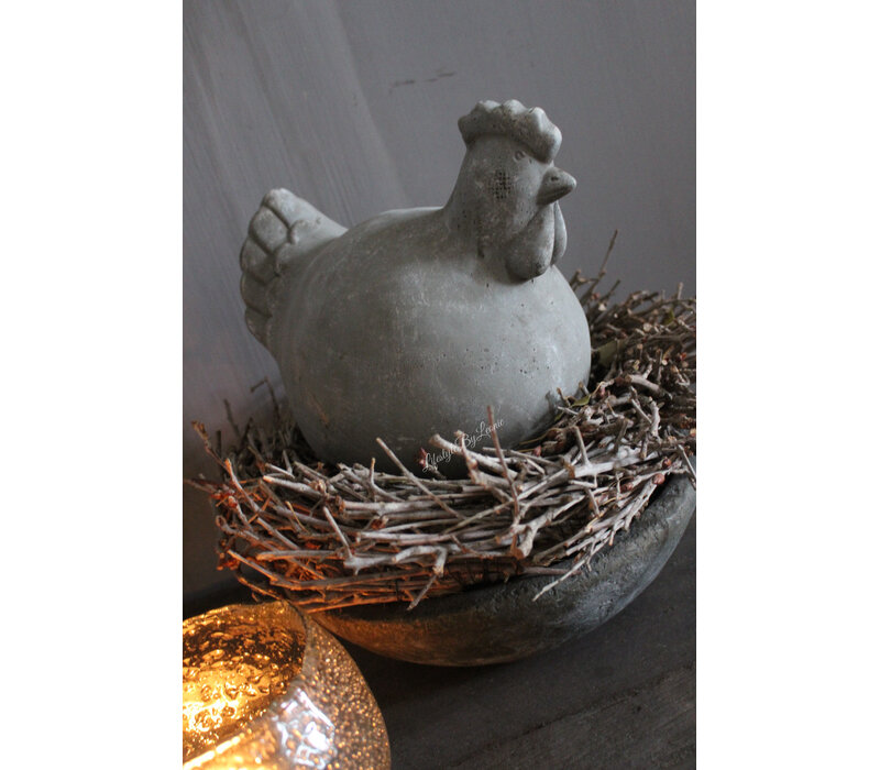 Stenen kip Niels 20cm