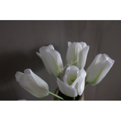 Kunstboeketje Tulpen white 35 cm 