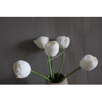 Kunst boeketje bol tulpen White 50cm