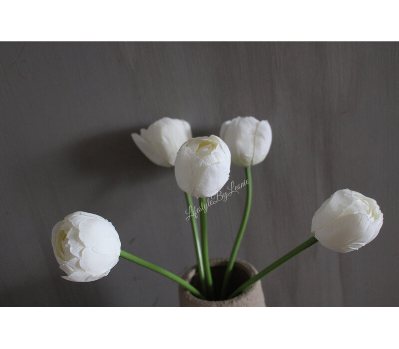 Kunstboeketje bol Tulpen white 50 cm