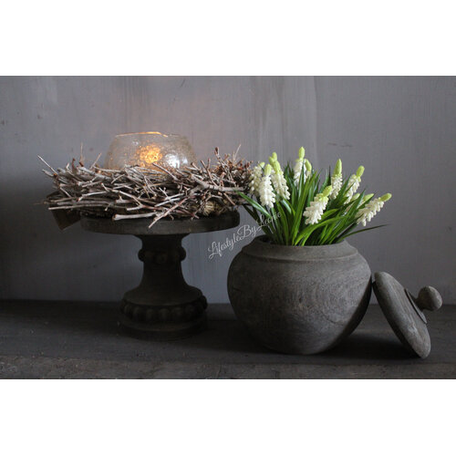 Kunst boeket / bundel druifjes met groen 26cm 