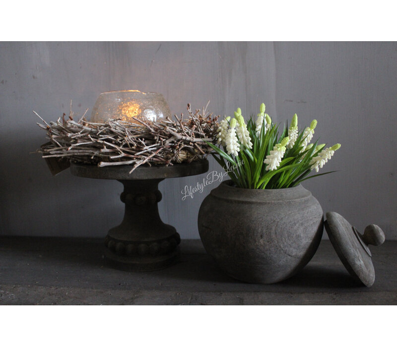 Kunstboeket / bundel druifjes met groen 26 cm